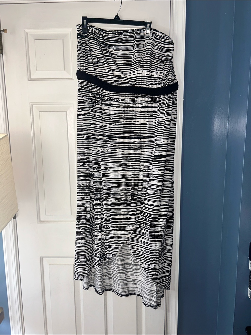 Lane Bryant Black and White Striped Maxi Dress. Strapless size 18/20